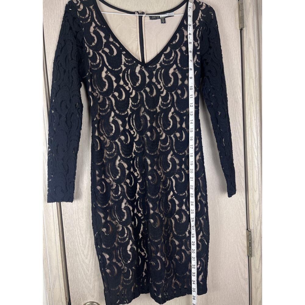 Plenty by Tracy Reese Anthropology Bodycon Black Lace Nude lined Size 6 - Picture 3 of 6